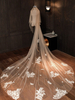 Voile de mariage deux niveaux dentelle tulle coupe bord classique voiles de mariée
