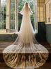 Voile de mariage deux niveaux dentelle tulle coupe bord classique voiles de mariée