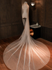 Voile de mariage deux niveaux dentelle tulle coupe bord voile de mariée classique