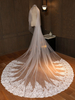 Voile de mariage deux niveaux dentelle tulle coupe bord voile de mariée classique