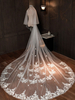 Voile de mariage deux niveaux dentelle tulle coupe bord voile de mariée classique
