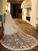 Voile de mariage deux niveaux dentelle tulle coupe bord voile de mariée classique