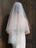 Voile de mariage deux niveaux tulle coupe bord classique voile de mariée