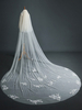 Voile de mariage en dentelle à deux niveaux en tulle bord coupé voile de mariée classique