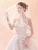 Voile de mariage Ivoire fleurs en dentelle perlé bord de la mariée Voiles de mariée