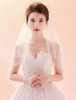 Voile De Mariage Ivoire Tulle Perles Perles Ovales Voiles De Mariée À Deux Voiles