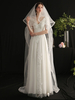 Voile de mariage rubans à deux niveaux bord de ruban de tulle voiles de mariée classiques