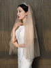 Voile de mariage trois niveaux tulle coupe bord classique voile de mariée