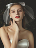 Voile de mariage un niveau arcs tulle bord coupé voiles de mariée ovales