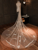 Voile de mariage un niveau dentelle tulle coupe bord classique voiles de mariée