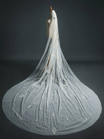 Voile de mariage un niveau dentelle tulle coupe bord classique voiles de mariée
