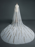 Voile de mariage un niveau dentelle tulle coupe bord classique voiles de mariée