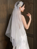 Voile de mariage un niveau dentelle tulle coupe bord voile de mariée classique
