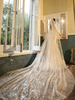 Voile de mariage un niveau dentelle tulle coupe bord voile de mariée classique