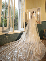 Voile de mariage un niveau dentelle tulle coupe bord voile de mariée classique