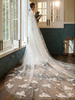 Voile de mariage un niveau dentelle tulle coupe bord voile de mariée classique