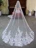 Voile de mariage un voile de mariée en tulle dentelle Applique bord cascade
