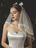 Voile de mariage Voile de mariée classique à deux niveaux en tulle avec bord fini
