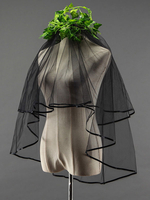 Voile de mariée à un niveau passepoil en tulle Voiles de mariée classiques