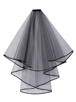 Voile de mariée à un niveau passepoil en tulle Voiles de mariée classiques
