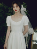 Voile de mariée Blanc Two-Tier Bows Tulle Cut Cut Veil Classic Bridal Veil