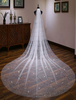 Voile de mariée cathédrale longue voile de mariée cascade brillante