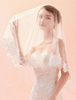 Voile de mariée en dentelle Applique One Tier Ivoire Voiles de mariée