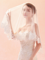 Voile de mariée en dentelle Applique One Tier Ivoire Voiles de mariée