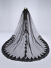 Voile de mariée en dentelle noire à un niveau