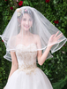 Voile de mariée en ivoire à deux niveaux Tulle Voile de mariée classique