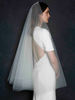 Voile de mariée en tulle à bords coupés