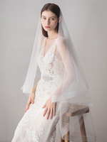 Voile de mariée en tulle ivoire un étage voile de mariée