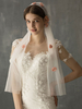 Voile de mariée fleurs de rangée en tulle avec bord coupé et voile de mariée
