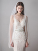 Voile de mariée ivoire tulle un niveau dentelle appliques bord voile de mariée