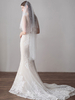 Voile de mariée ivoire une couche décoréé des perles