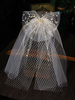 Voile de mariée One-Tier Pearls Polyester Cut Edge Voile de mariée ovale