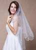 Voile de mariée paillettes du bout des doigts à deux paliers bord festonné ovale accessoires avec Comb(90*75cm) de mariage