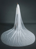 Voile de mariée Perles à un étage Tulle Cut Edge Classic Voiles de mariée