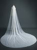 Voile de mariée Un niveau Perles Tulle Bord coupé Voiles de mariée classiques