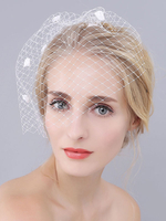 Voile de mariée un rang de fleurs maille bord coupé voiles de mariée ovales