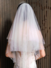 Voile de mariée une rangée en tulle bord coupé voiles de mariée classiques
