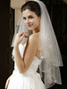 Voile de mariée Voile de mariée court ovale en tulle à deux niveaux