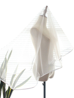 Voile de mariée Voile de mariée ovale à un niveau en polyester avec bord fini