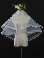Voile de mariée Voile de mariée ovale en organza ivoire