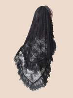 Voile Gothique Lolita Accessoires Jacquard Noir Fibre Polyester