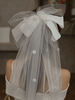 Voiles de mariage à un niveau arcs en mousseline de soie coupe bord voile de mariée classique