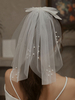 Voiles de mariage à un niveau arcs Tulle Cut Edge Classic Bridal Veil