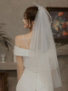 Voiles de mariage à un niveau arcs Tulle Cut Edge Classic Mini courts voiles de mariée