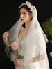 Voiles de mariage à un niveau dentelle dentelle dentelle appliques bord voile de mariée classique