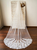 Voiles de mariage à un niveau en dentelle de tulle appliques bord voile de mariée classique